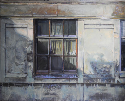 Gammalt fönster, tempera på duk, 110 x 86 cm, 2012