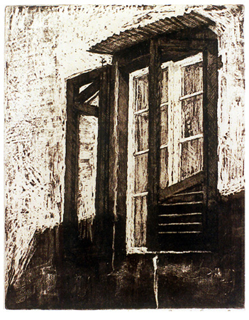 Italienskt fönster, akvatint, 1982