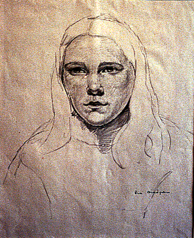 Blyertsteckning, sketch