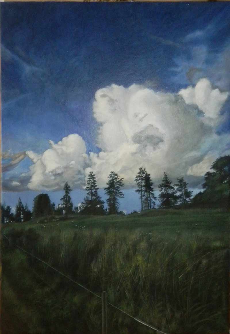 I döda poeters sällskap, tempera på duk, 83 x 120 cm